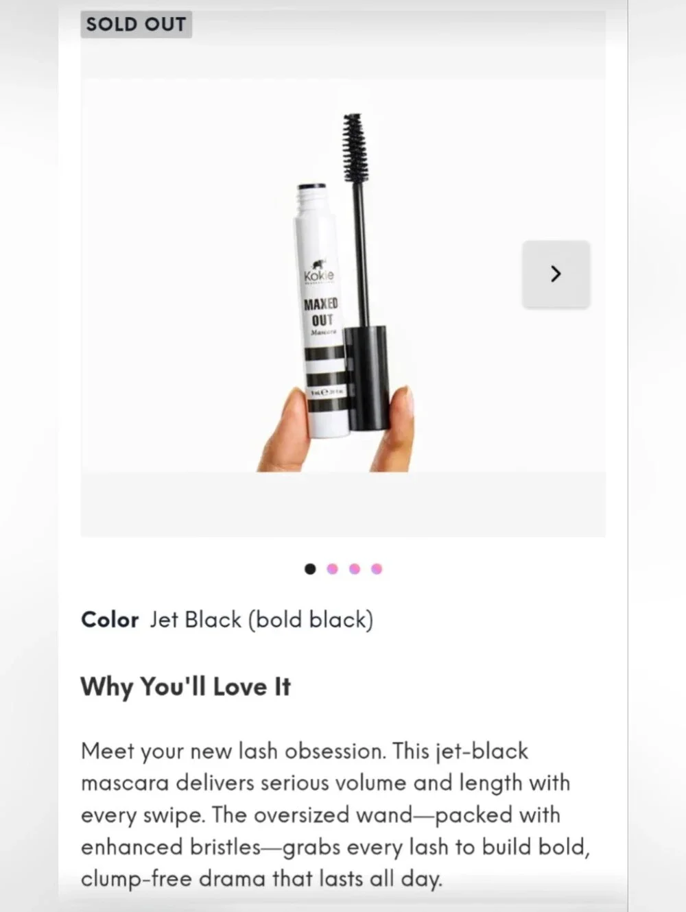 🚨3/$20! *New In Packaging* Kokie Professional Maxed Out Mascara Full Size 9ml